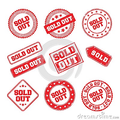 Sold Out Logo Badge Stock Photo