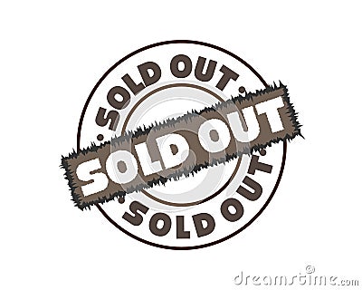 Sold out rubber stamp vector illustration on white background. Sold rubber stamp. Sold out imprint. Grey sold stamp Vector Illustration