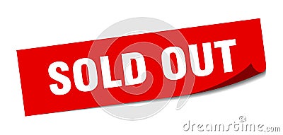 sold out sticker. Vector Illustration