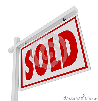 Sold For Sale Home Real Estate Sign Closed Deal Stock Photo
