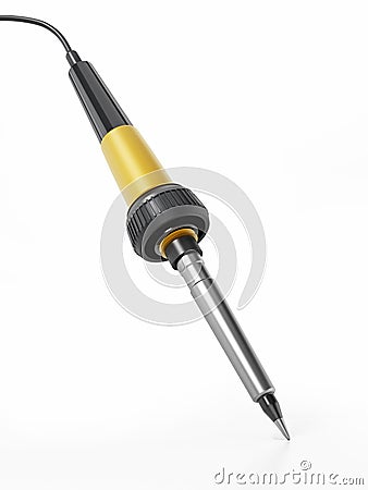 Soldering iron isolated on white background. 3D illustration Cartoon Illustration