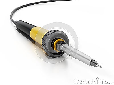 Soldering iron isolated on white background. 3D illustration Cartoon Illustration