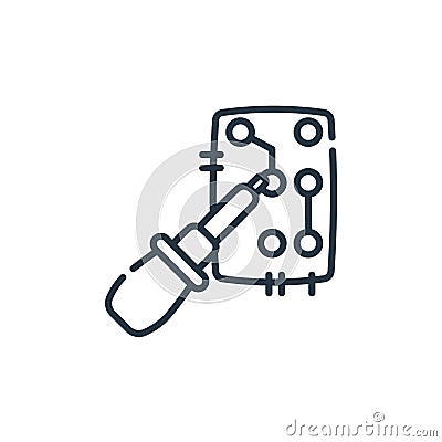 soldering vector icon. soldering editable stroke. soldering linear symbol for use on web and mobile apps, logo, print media. Thin Vector Illustration