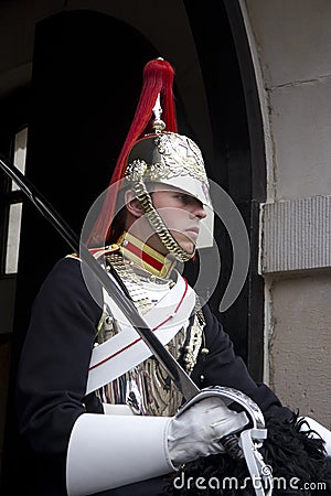 Soldier from Blues and Royals Cavalry Regiment. Editorial Stock Photo