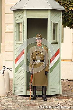 A soldier at Budapest, Hungary Editorial Stock Photo