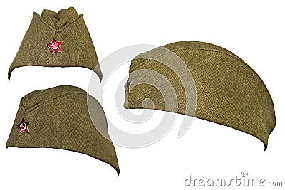 Soldier cap of russian army in the time of communism Stock Photo