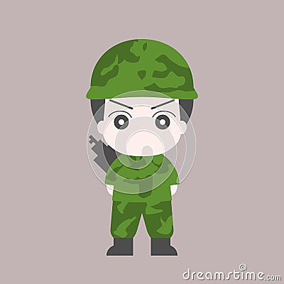 Soldier cartoon character Vector Illustration