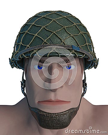 Soldier cartoon in a white background Cartoon Illustration