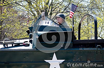 Soldier driving a tank Editorial Stock Photo