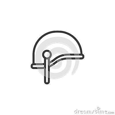 Soldier helmet line icon Vector Illustration