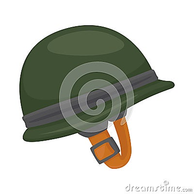 Soldier Helmet Sign Emoji Icon Illustration. Military Vector Symbol Emoticon Design Clip Art Sign Comic Style. Vector Illustration