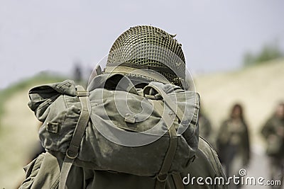 Soldier with helmet Stock Photo