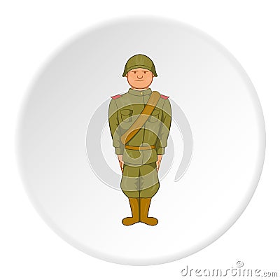 Soldier icon, cartoon style Vector Illustration