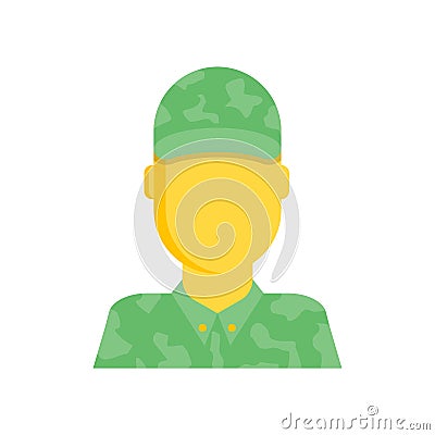 Soldier icon isolated on white background Vector Illustration