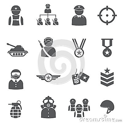 Soldier icon set Vector Illustration