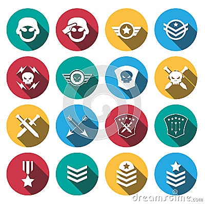 Soldier icon set.vector. illustration Vector Illustration