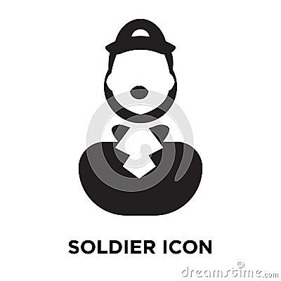 Soldier icon vector isolated on white background, logo concept o Vector Illustration