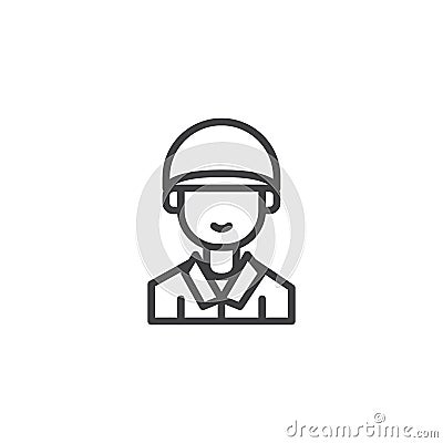 Soldier line icon Vector Illustration