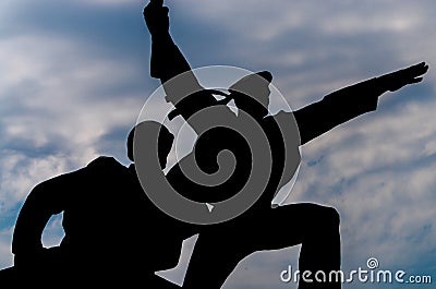 Soldier and Mariner monument in Sevastopol. February 23, May 9, Victory Day, June 22 Stock Photo