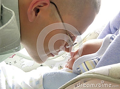 Soldier Meets Son Stock Photo