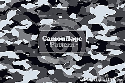 Soldier military camouflage pattern in white and gray shade Vector Illustration