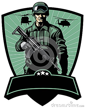 Soldier with rifle Vector Illustration