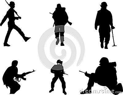Soldier silhouettes Stock Photo