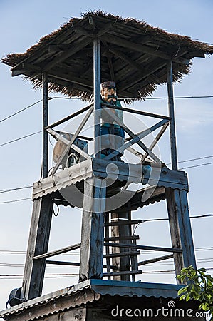 The soldier stands in the watch Stock Photo