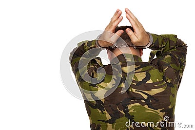 Soldier surrenders Stock Photo