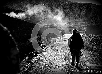 Soldiers in Afghanistan Editorial Stock Photo