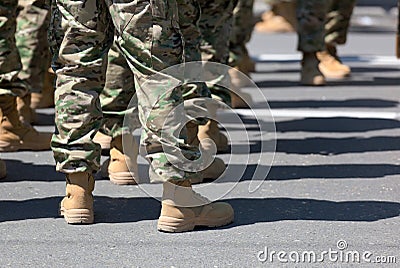 Soldiers in boots. Tbilisi. Georgia. Stock Photo