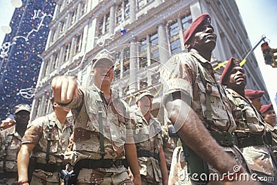 Soldiers Marching Editorial Stock Photo