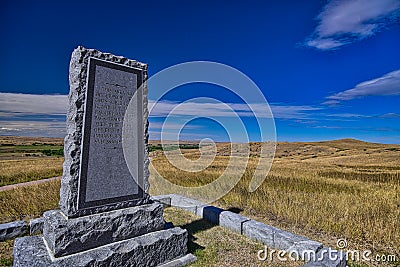 Soldiers memorial markers battle of the little bighorn national monument MT Editorial Stock Photo