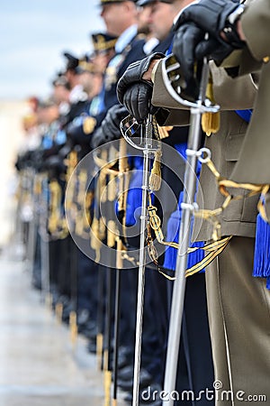 National guard of honor during a military ceremony Stock Photo