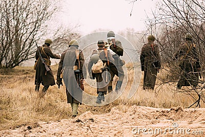 Soldiers of the Red Army in the field Stock Photo