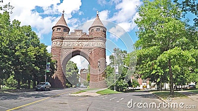 Soldiers and Sailors Memorial Arch In Hartford, Connecticut Editorial Stock Photo