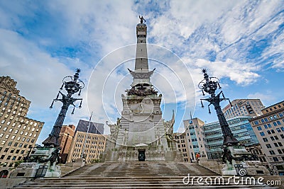 The Soldiers and Sailors Monument in downtown Indianapolis, Indiana Editorial Stock Photo