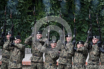 Soldiers salute of honor Editorial Stock Photo