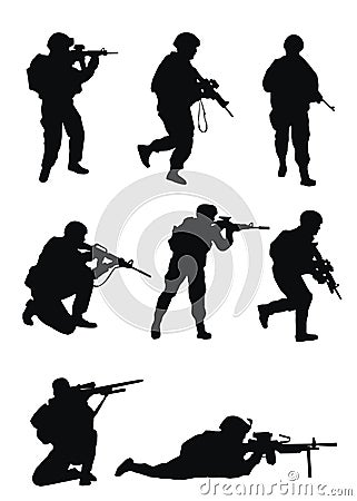 Soldiers silhouettes Vector Illustration