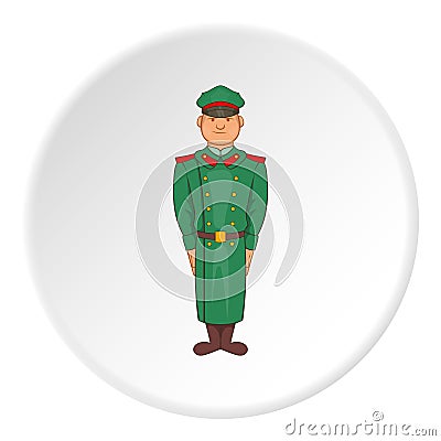 Soldiers in uniform icon, cartoon style Vector Illustration