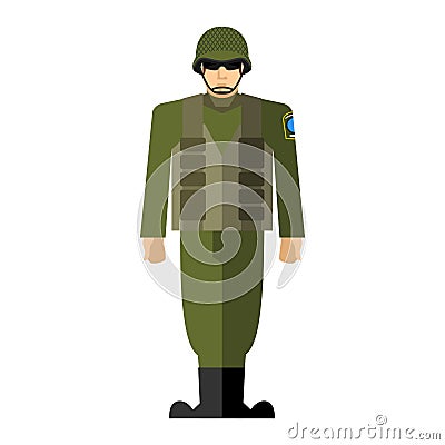 Soldiers. Vector illustration of a military man. Army clothing, Vector Illustration
