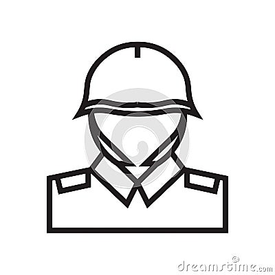 Soldiers and a weapon icon vector sign and symbol isolated on white background, Soldiers and a weapon logo concept Vector Illustration