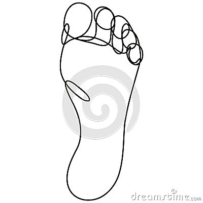 Sole of Foot Continuous Line Drawing Vector Illustration