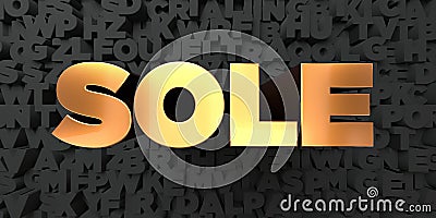 Sole - Gold text on black background - 3D rendered royalty free stock picture Stock Photo