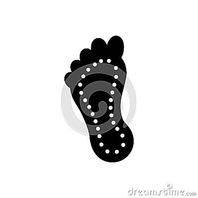Black solid icon for Sole, foot and human Vector Illustration