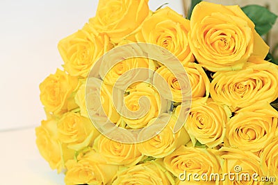 Solemn bouquet of flowers for beautiful ladies, bunch of roses Stock Photo