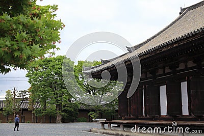The courtyard of Sanjusangendo in Kyoto, Japan Editorial Stock Photo