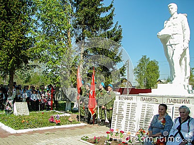 A solemn meeting in honor of Victory Day in World war 2 may 9, 2016 in the Kaluga region in Russia. Editorial Stock Photo