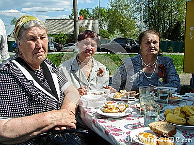 A solemn meeting in honor of Victory Day in World war 2 may 9, 2016 in the Kaluga region in Russia. Editorial Stock Photo