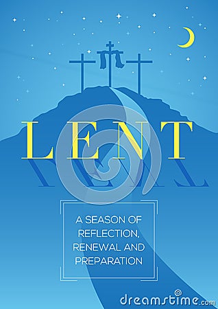 Lent, time of repentance, fasting and preparation Vector Illustration